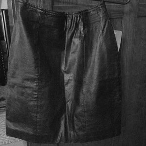 Black leather skirt